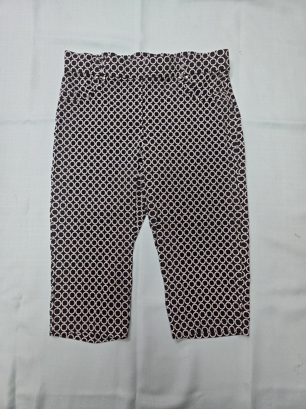 Patterned Black & White Cropped Pants